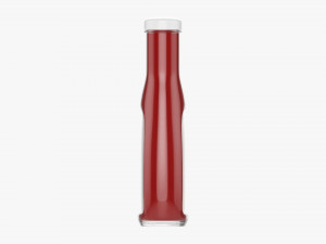 Barbecue Sauce In Glass Bottle 04 Model 3D