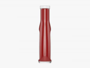 Barbecue Sauce In Glass Bottle 04 3D Model