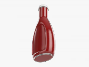 Barbecue Sauce In Glass Bottle 04 3D Model