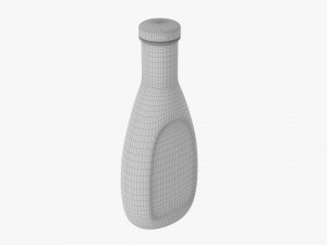 Barbecue Sauce In Glass Bottle 04 Model 3D