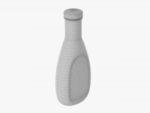 Barbecue Sauce In Glass Bottle 04 3D Model