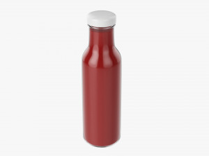 Barbecue Sauce In Glass Bottle 06 3D Модель