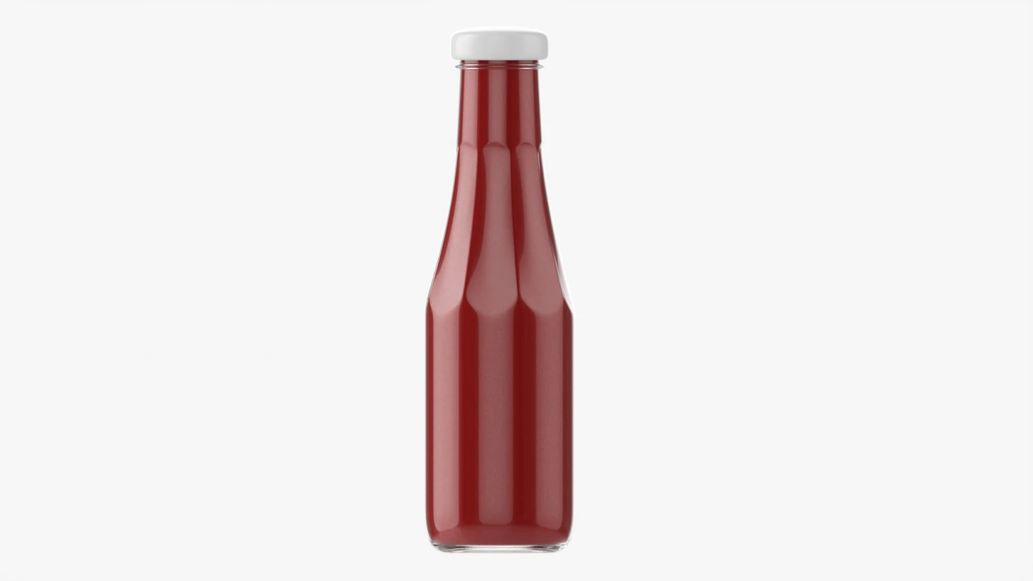 Barbecue Sauce In Glass Bottle 07 3D Model .c4d .max .obj .3ds .fbx .stl .blend