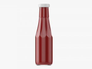 Barbecue Sauce In Glass Bottle 07 3D Model
