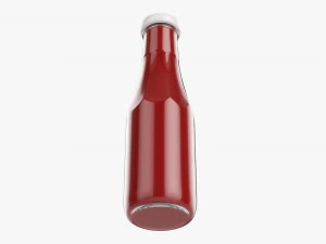 Barbecue Sauce In Glass Bottle 07 3D Model