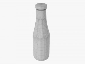 Barbecue Sauce In Glass Bottle 07 Model 3D