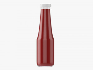 Barbecue Sauce In Glass Bottle 08 3D Model