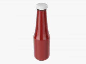 Barbecue Sauce In Glass Bottle 08 3D Model