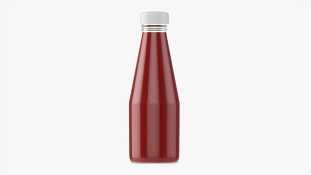 Barbecue Sauce In Glass Bottle 09 3D Model .c4d .max .obj .3ds .fbx .stl .blend 