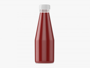 Barbecue Sauce In Glass Bottle 09 3D Model