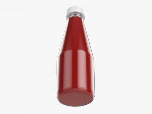 Barbecue Sauce In Glass Bottle 09 3D Model