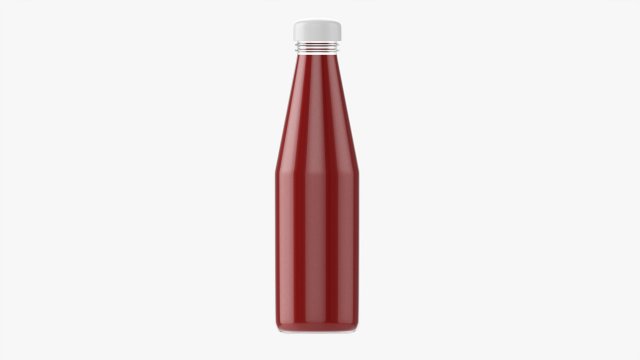 Barbecue Sauce In Glass Bottle 10 3D Модель .c4d .max .obj .3ds .fbx .stl .blend 