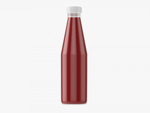 Barbecue Sauce In Glass Bottle 10 3D Model