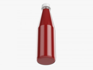 Barbecue Sauce In Glass Bottle 10 3D Модель