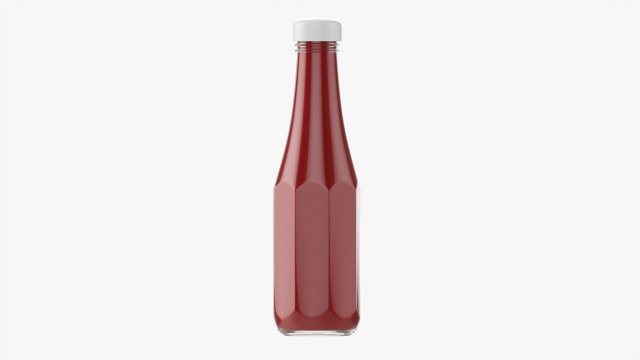 Barbecue Sauce In Glass Bottle 12 3Dモデル .c4d .max .obj .3ds .fbx .stl .blend 