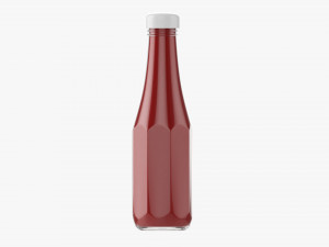 Barbecue Sauce In Glass Bottle 12 3D Model