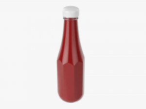 Barbecue Sauce In Glass Bottle 12 3Dモデル