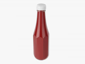 Barbecue Sauce In Glass Bottle 12 3D Model