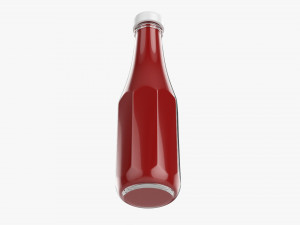 Barbecue Sauce In Glass Bottle 12 3Dモデル