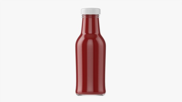 Barbecue Sauce In Glass Bottle 13 3D मॉडल .c4d .max .obj .3ds .fbx .stl .blend 