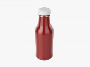 Barbecue Sauce In Glass Bottle 13 3D Model