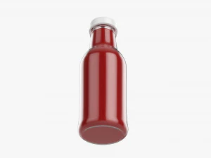 Barbecue Sauce In Glass Bottle 13 3D Model