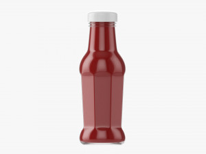 Barbecue Sauce In Glass Bottle 14 3D Model