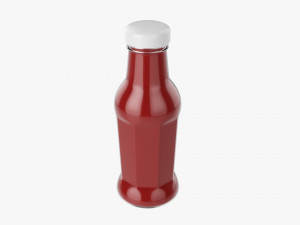 Barbecue Sauce In Glass Bottle 14 3D Модель
