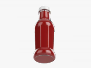 Barbecue Sauce In Glass Bottle 14 3D Model
