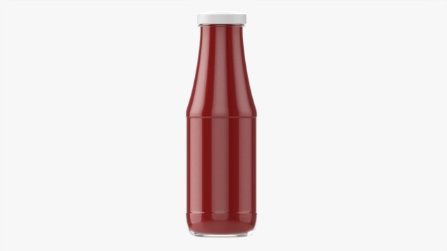 Barbecue Sauce In Glass Bottle 15 3D 모델 .c4d .max .obj .3ds .fbx .stl .blend 