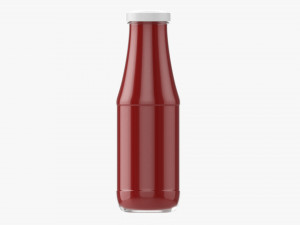 Barbecue Sauce In Glass Bottle 15 3D Модель