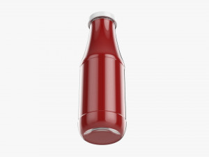 Barbecue Sauce In Glass Bottle 15 3D 모델