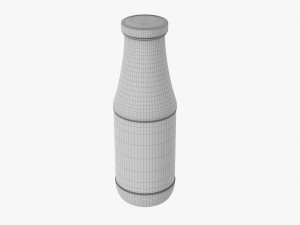 Barbecue Sauce In Glass Bottle 15 3D 모델