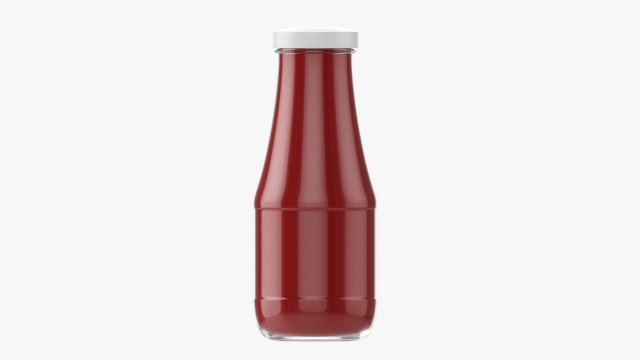 Barbecue Sauce In Glass Bottle 16 Modelo 3D .c4d .max .obj .3ds .fbx .stl .blend 
