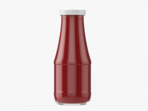 Barbecue Sauce In Glass Bottle 16 3D Model