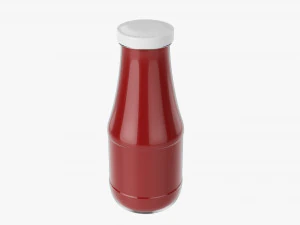 Barbecue Sauce In Glass Bottle 16 3D Model