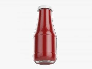 Barbecue Sauce In Glass Bottle 16 3D Model