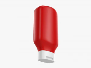 Barbecue Sauce In Plastic Bottle 02 3D Model