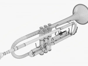 Brass Bell Trumpet 3D Model