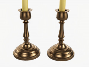 Candlestick Pair With Candles 3D Model