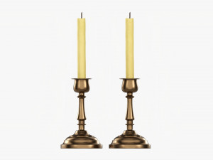 Candlestick Pair With Candles 3D Model