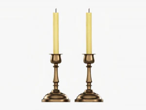 Candlestick Pair With Candles 3D Model