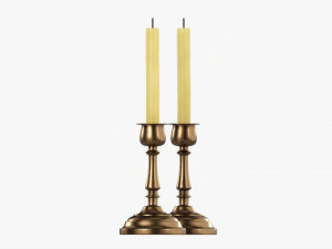 Candlestick Pair With Candles 3D Model