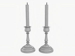 Candlestick Pair With Candles 3D Model