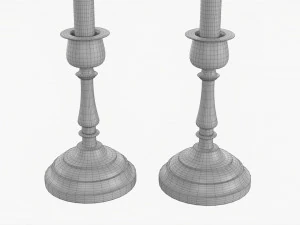 Candlestick Pair With Candles 3D Model