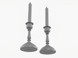Candlestick Pair With Candles 3D Model