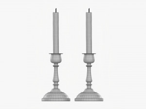 Candlestick Pair With Candles 3D Model