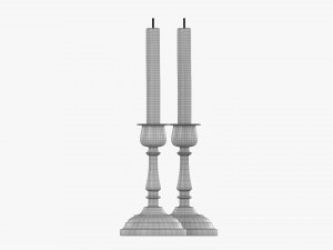 Candlestick Pair With Candles 3D Model