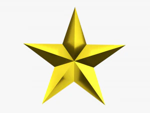 Świąteczna Złota Gwiazda 02 Model 3D