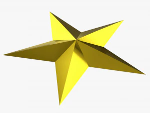 Christmas Gold Star 02 3D Model